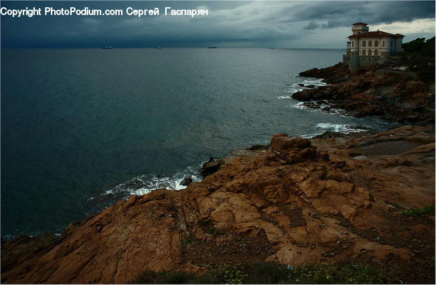 Coast, Outdoors, Sea, Water, Cliff, Promontory, Beach