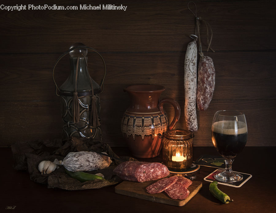 Glass, Goblet, Pot, Pottery, Lighting, Table, Tabletop