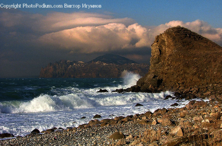 Coast, Outdoors, Sea, Water, Promontory, Sea Waves, Beach
