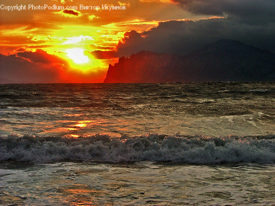 Ocean, Outdoors, Sea, Water, Flare, Light, Sunlight