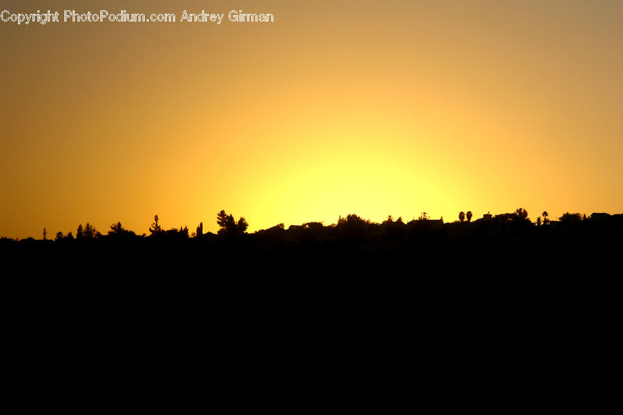 Dawn, Dusk, Red Sky, Sky, Sunrise, Sunset, Silhouette