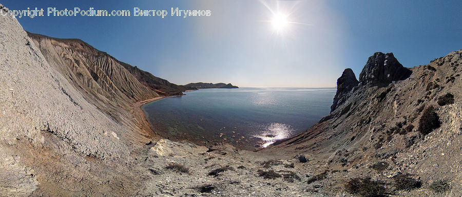 Crater, Cliff, Outdoors, Beach, Coast, Sea, Water