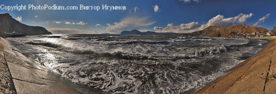 Coast, Outdoors, Sea, Water, Ocean, Sea Waves, Ship