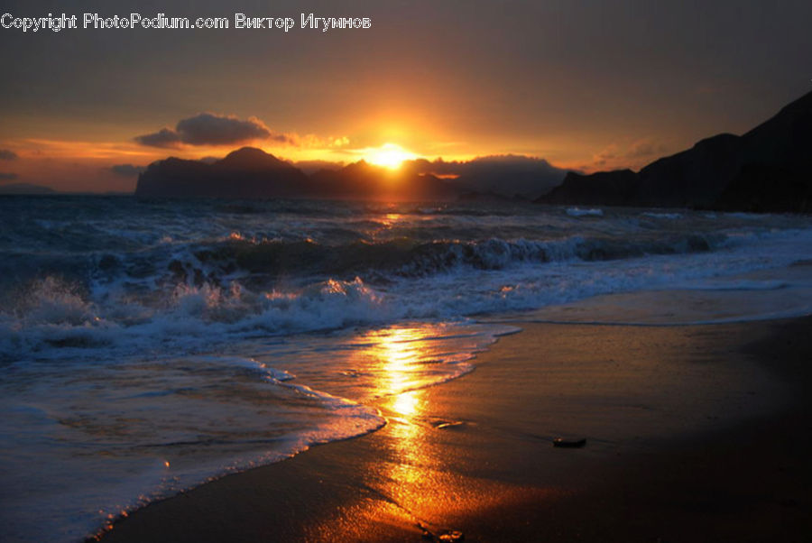 Beach, Coast, Outdoors, Sea, Water, Dawn, Dusk