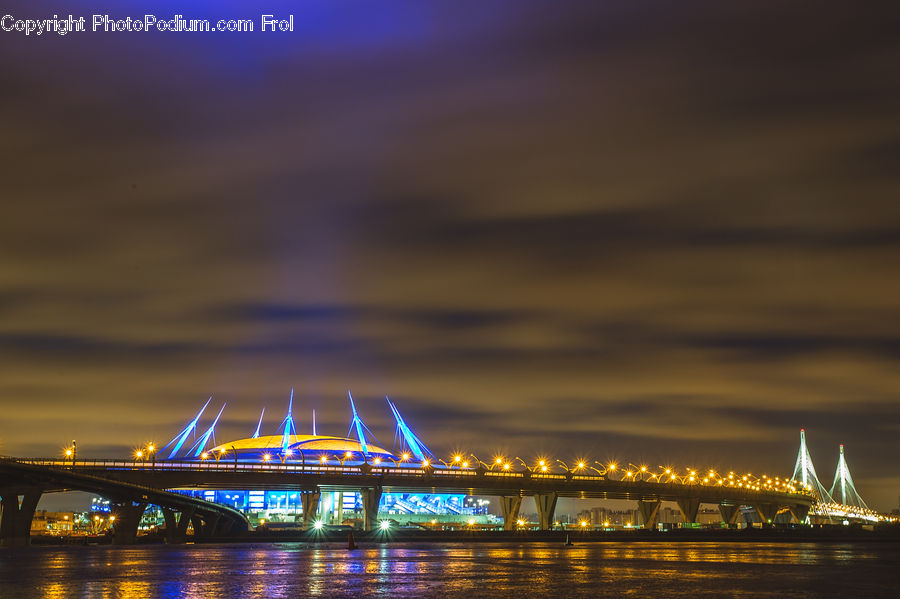 Bridge, City, Downtown, Cruise Ship, Ocean Liner, Ship, Vessel