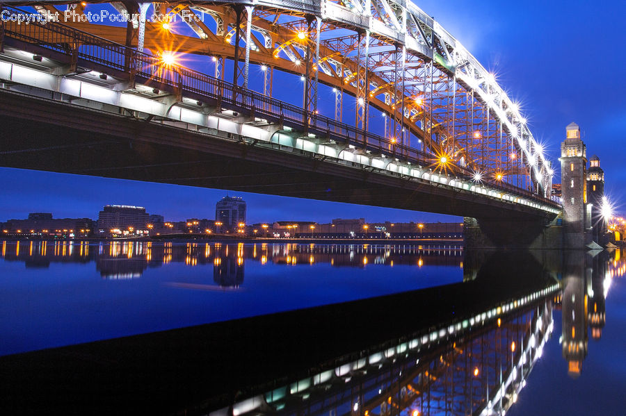 Bridge, City, Downtown, Metropolis, Urban, Building, Architecture