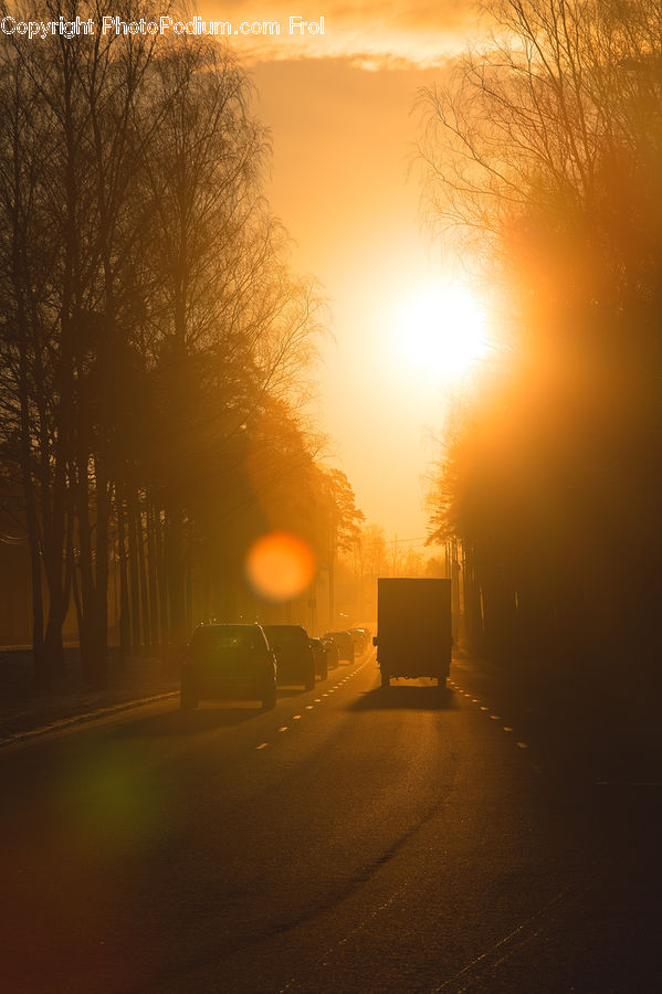 Flare, Light, Dirt Road, Gravel, Road