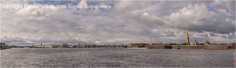 Cloud, Cumulus, Sky, Factory, Refinery, Coast, Outdoors