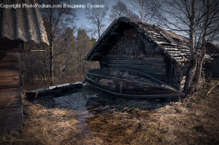 Cabin, Hut, Rural, Shack, Shelter, Boat, Rowboat