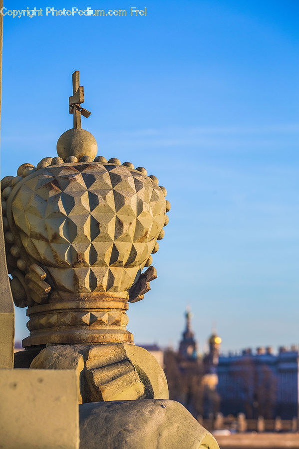 Cross, Architecture, Dome, Bust, Figurine, Head, Portrait