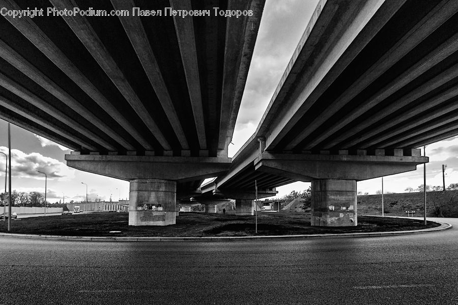 Freeway, Overpass, Canopy, Downtown, Asphalt, Tarmac, Road