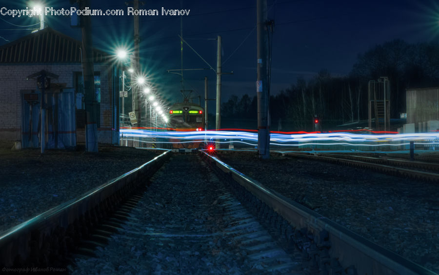 Train, Vehicle, Rail, Train Track, Road, Building, Street