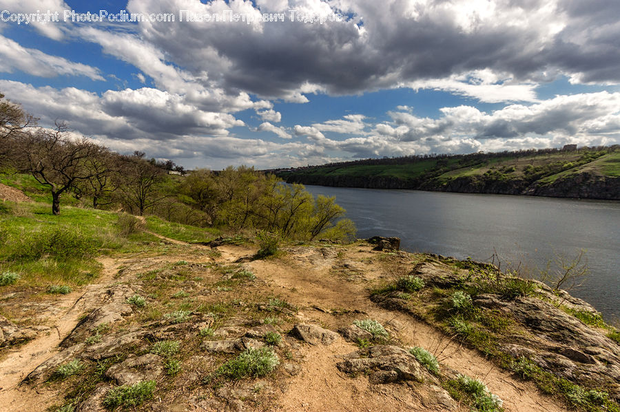 Dirt Road, Gravel, Road, Promontory, Outdoors, River, Water