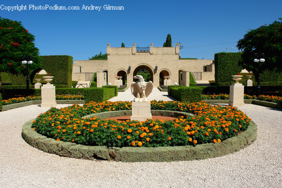 Building, Housing, Villa, Art, Sculpture, Statue, Plant