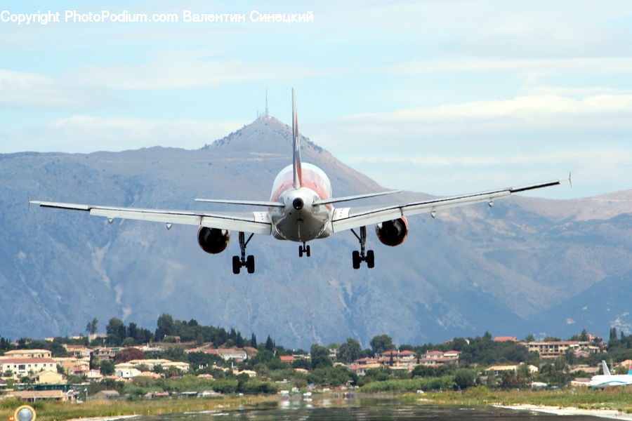 Aircraft, Airplane, Countryside, Outdoors, Building, Downtown, Town