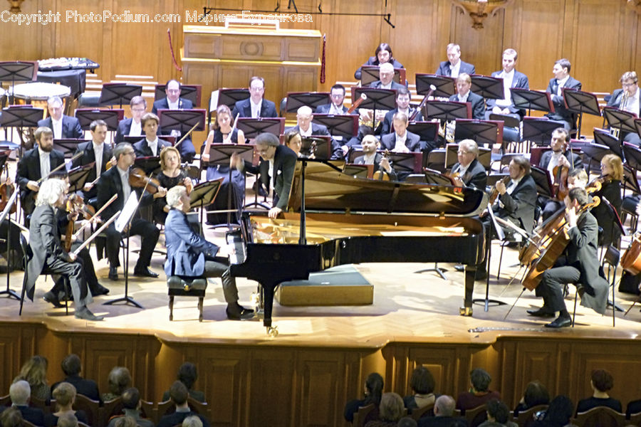 Musical Instrument, Orchestra, Piano, Crowd, Music Band, Furniture, Classroom