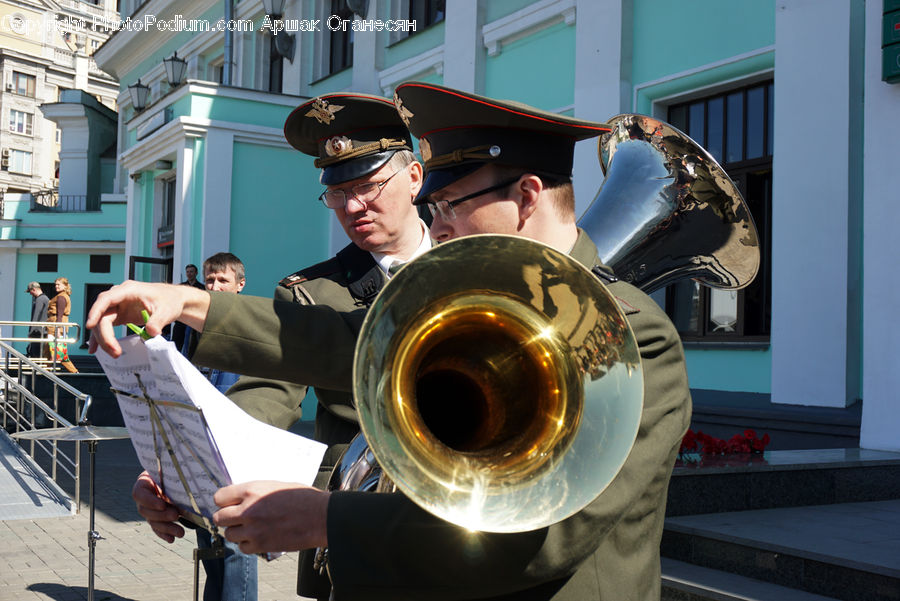 Brass Section, Euphonium, Musical Instrument, Tuba, Music Band, Person, People