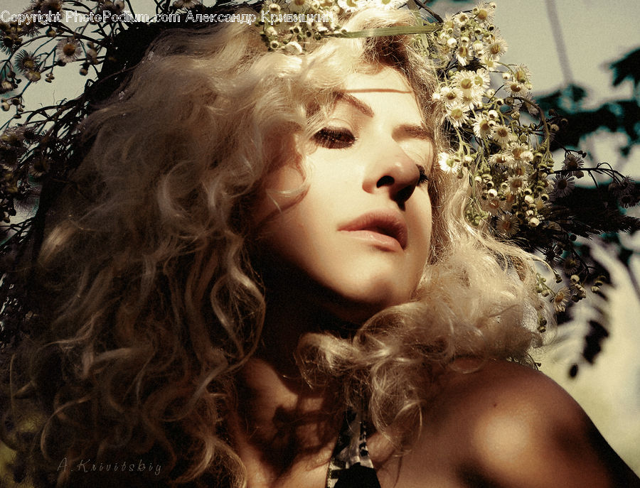 Plant, Potted Plant, Blonde, Female, Person, Woman, Girl