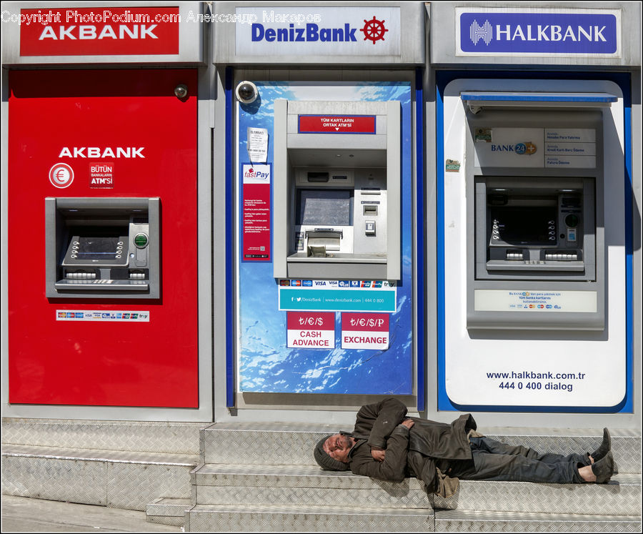 Atm, Cash Machine, Machine, Asleep