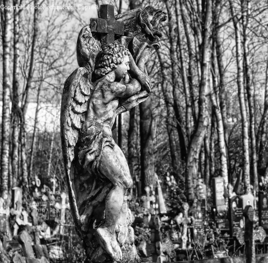 Art, Sculpture, Statue, Forest, Vegetation, Jungle, Grove