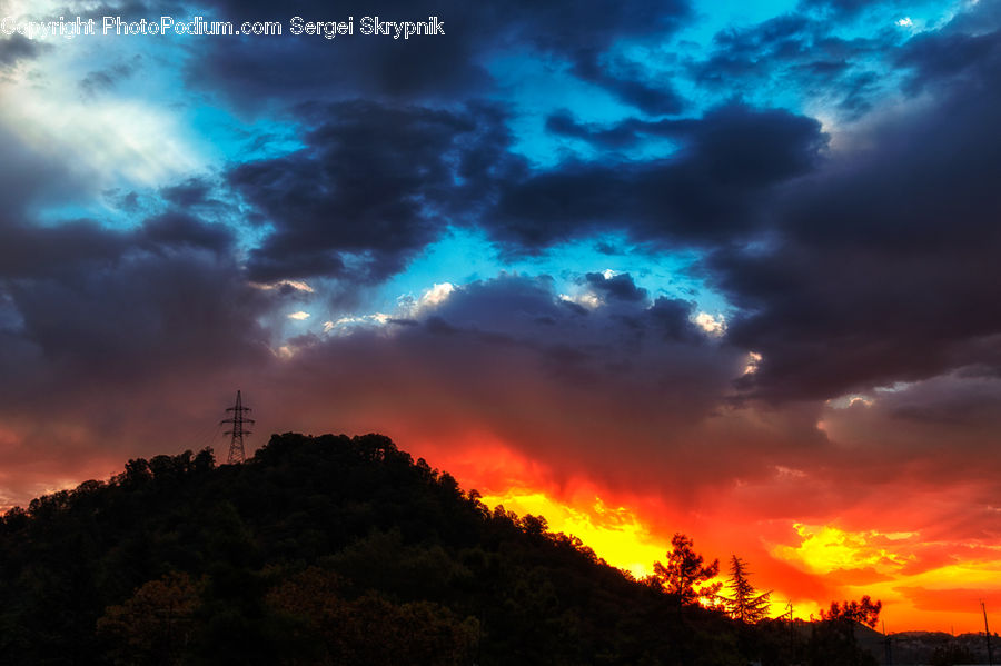 Dawn, Dusk, Red Sky, Sky, Sunrise, Sunset, Azure Sky