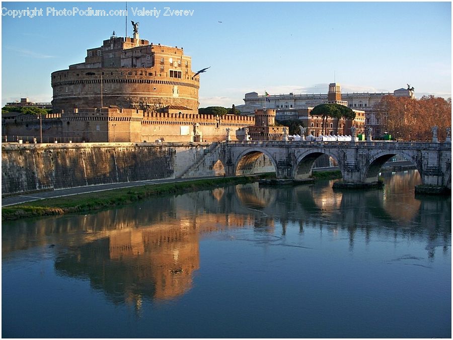 Architecture, Castle, Fort, Bridge, Canal, Outdoors, River