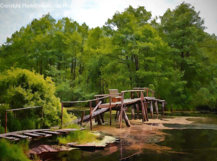Chair, Furniture, Outdoors, Pond, Water, Boardwalk, Deck