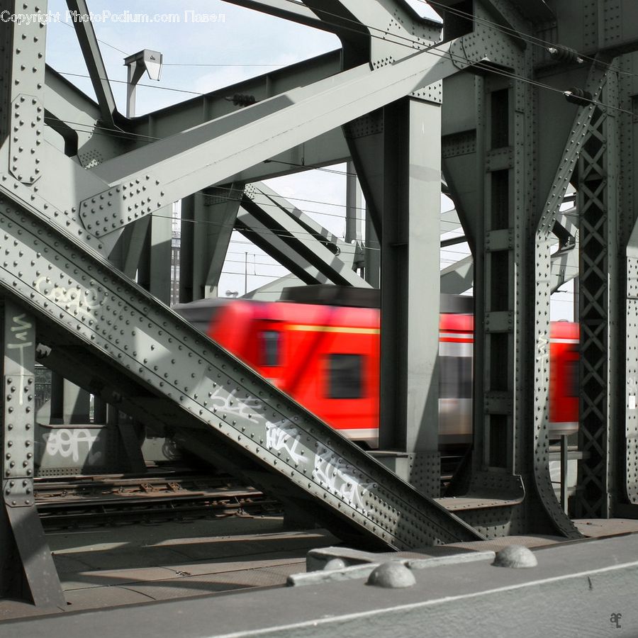 Train, Vehicle, Brick, Column, Pillar, Triangle, City