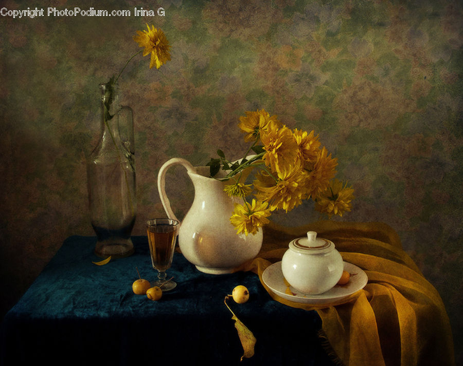 Glass, Goblet, Plant, Potted Plant, Pot, Pottery, Teapot