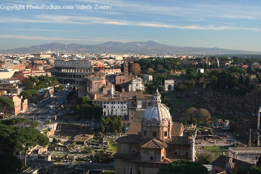 Aerial View, Architecture, Cathedral, Church, Worship, City, Downtown