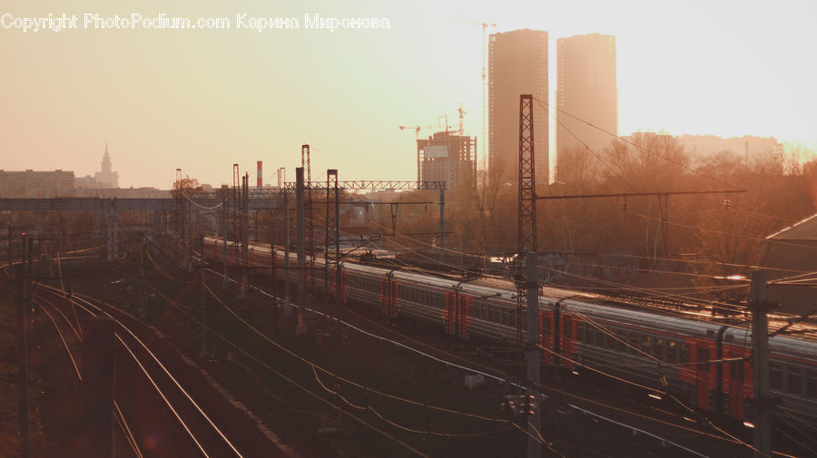 Freeway, Road, Freight Car, Shipping Container, Vehicle, Fog, Pollution