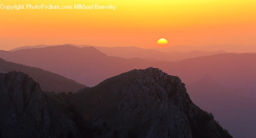 Dawn, Dusk, Sky, Sunrise, Sunset, Mountain, Mountain Range