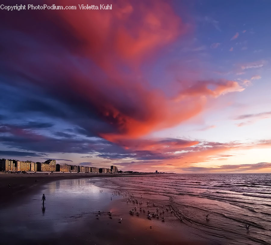 Beach, Coast, Outdoors, Sea, Water, Dusk, Sky