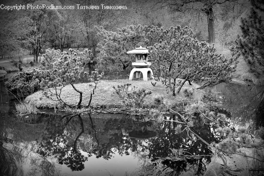 Outdoors, Pond, Water, Architecture, Bell Tower, Clock Tower, Tower