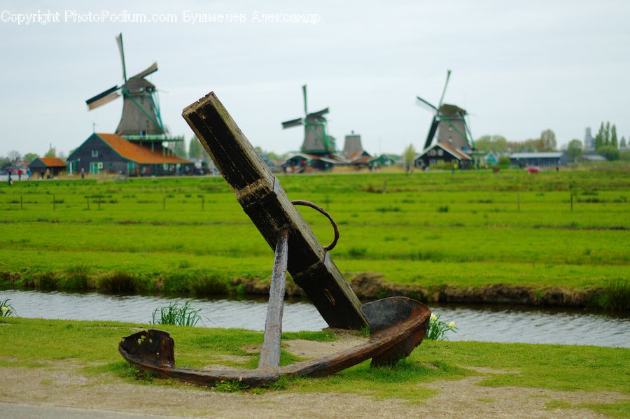 Anchor, Hook, Countryside, Farm, Field, Engine, Machine
