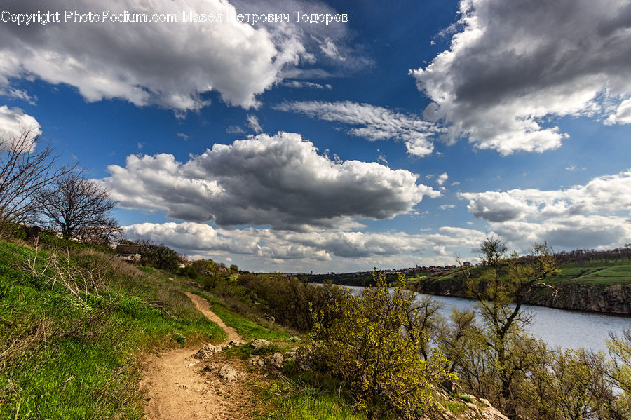 Dirt Road, Gravel, Road, Cloud, Cumulus, Sky, Azure Sky