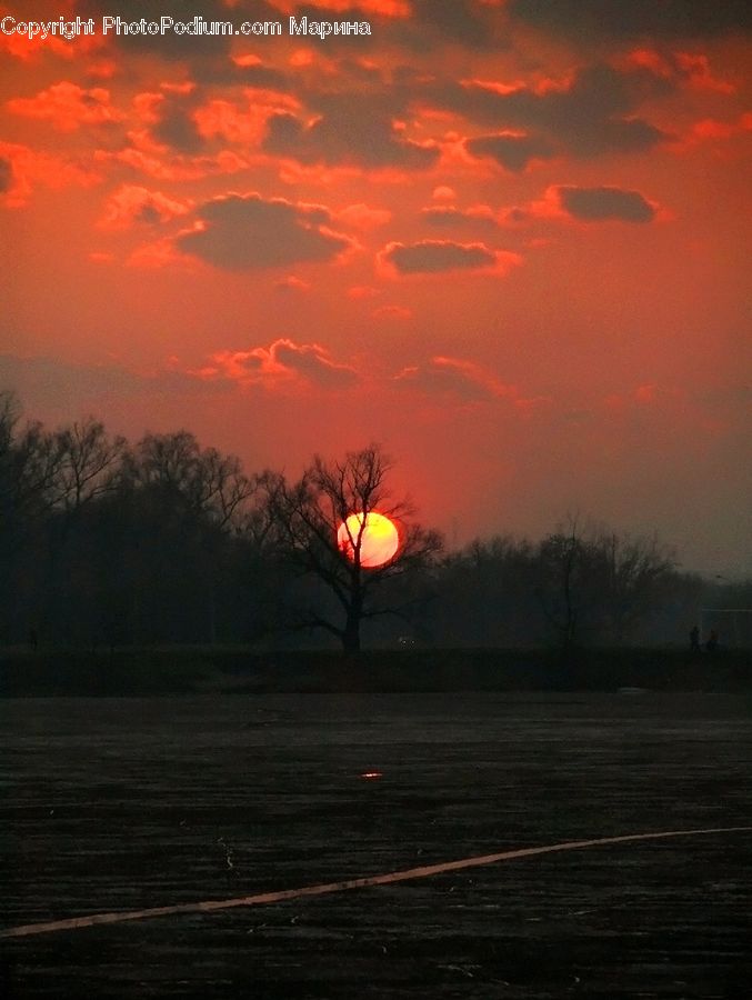 Dawn, Dusk, Red Sky, Sky, Sunrise, Sunset, Outdoors