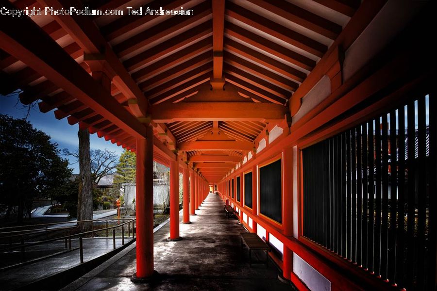 Architecture, Shrine, Temple, Worship, Corridor, Path, Sidewalk