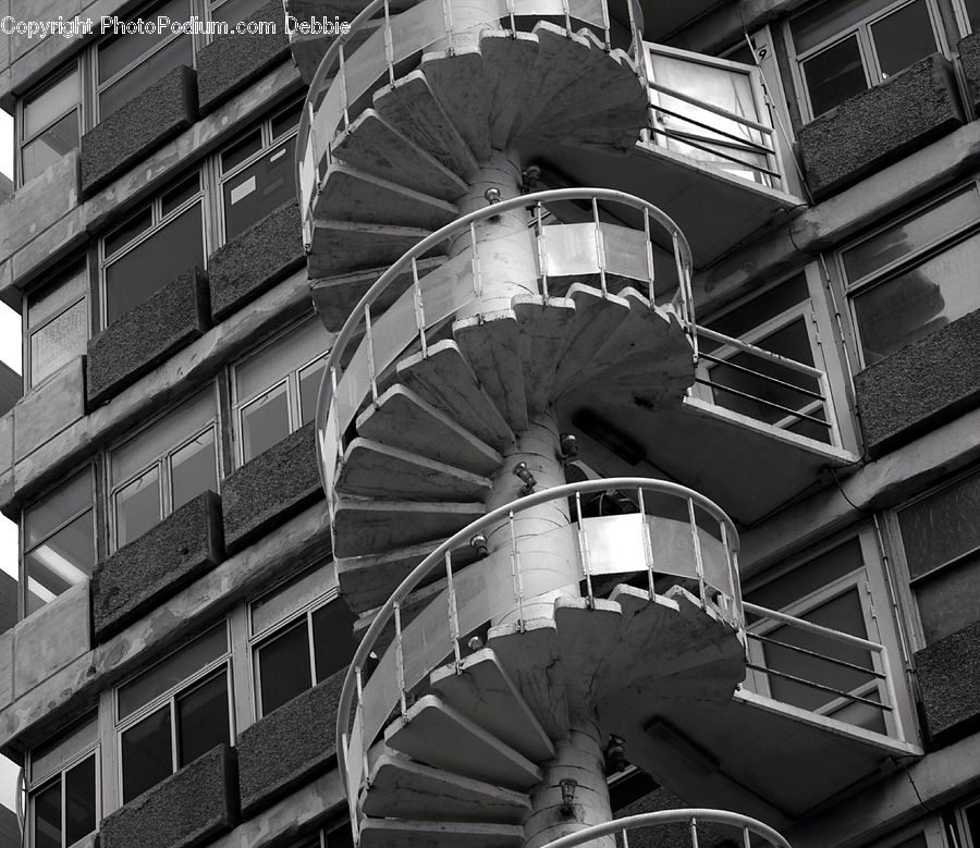 Spiral, City, Downtown, Urban, Building, Alley, Alleyway
