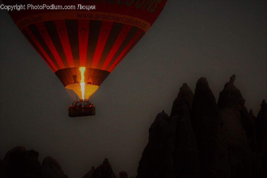 Ball, Balloon, Silhouette, Hot Air Balloon, Night, Outdoors, Ancient Egypt