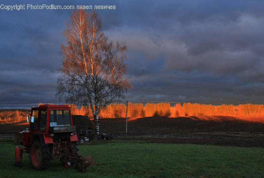 Tractor, Vehicle, Train, Dirt Road, Gravel, Road, Trailer Truck