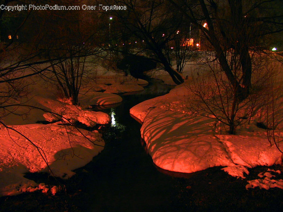Night, Outdoors, Eruption, Lava, Plant, Tree, Lighting