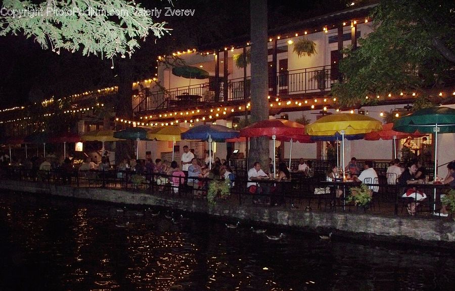 Umbrella, Bazaar, Market, Night, Outdoors, Lighting, Bar Counter
