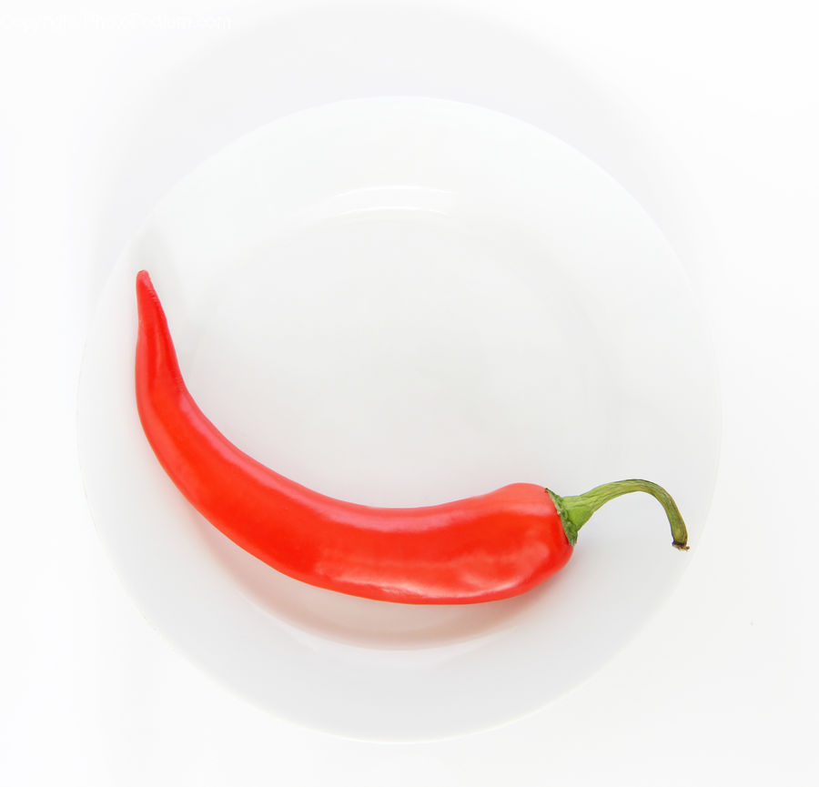 Pepper, Produce, Vegetable, Bell Pepper, Porcelain, Saucer