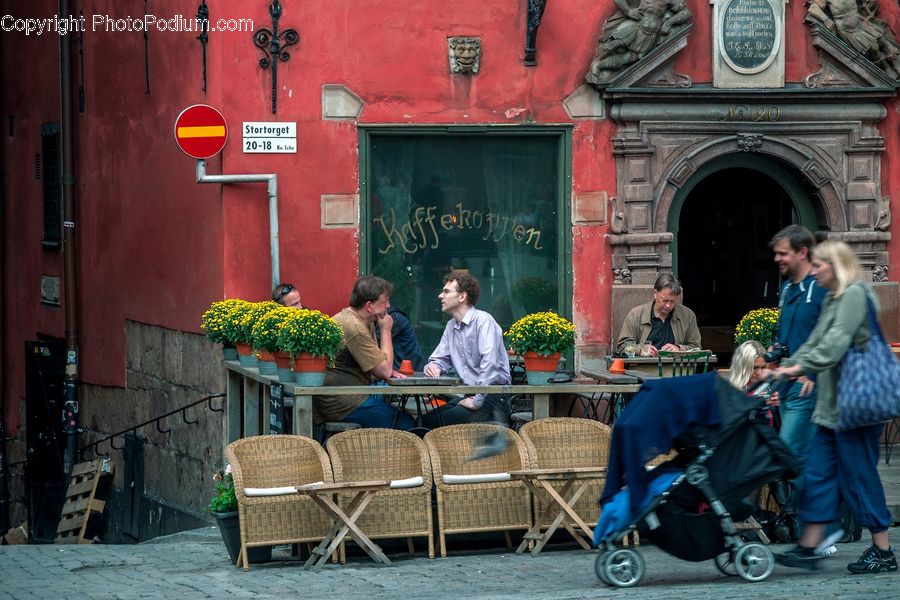 People, Person, Human, Stroller, Chair, Furniture, Cafe
