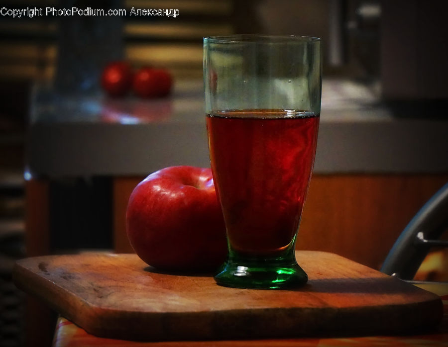 Apple, Fruit, Glass, Beverage, Drink, Alcohol, Cocktail