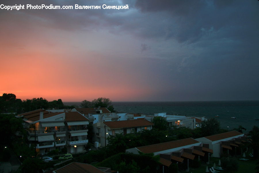 Light, Lightning, Weather, Building, Housing, Villa, Dawn