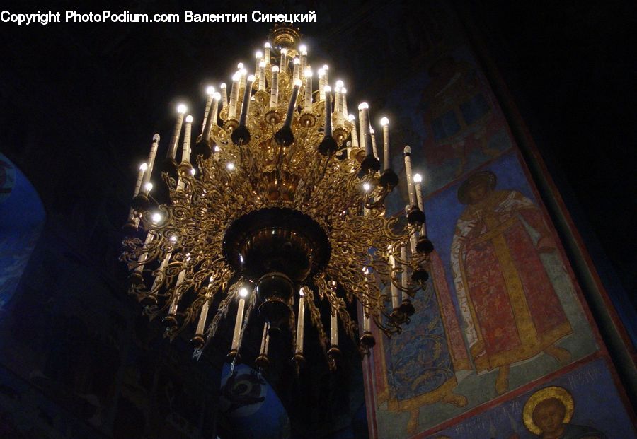 Chandelier, Lamp, Lighting, Night, Outdoors, Brass Section, Architecture