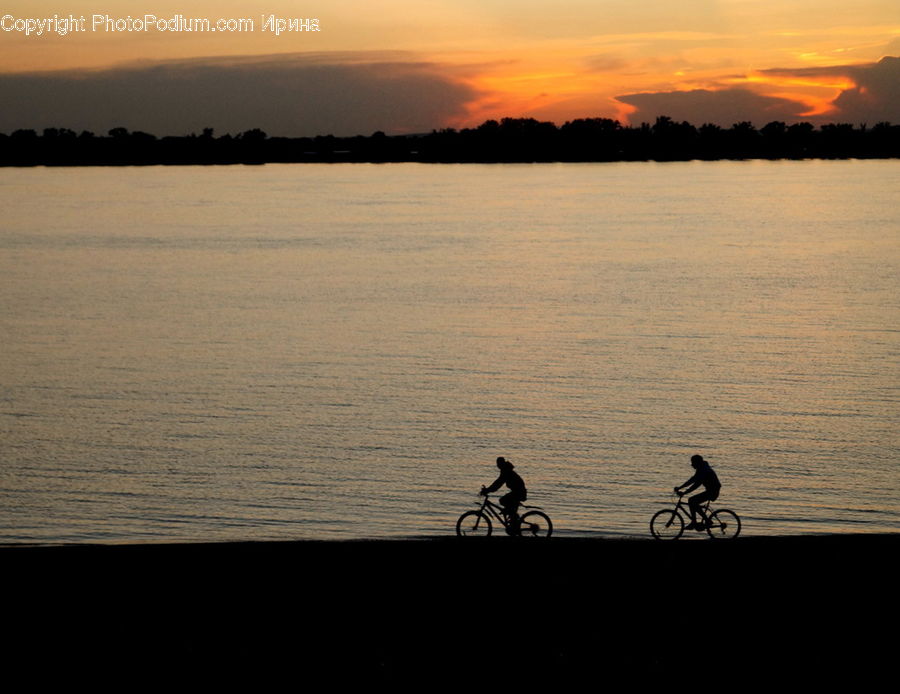 Bicycle, Bike, Vehicle, Silhouette, Leisure Activities, Dawn, Dusk