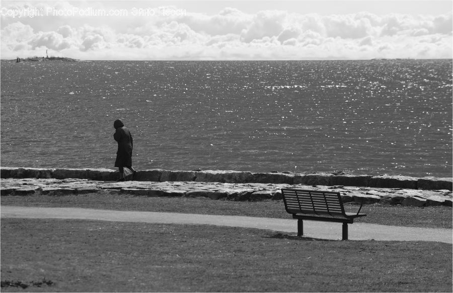 Bench, Outdoors, Sea, Water, Ocean, Beach, Coast